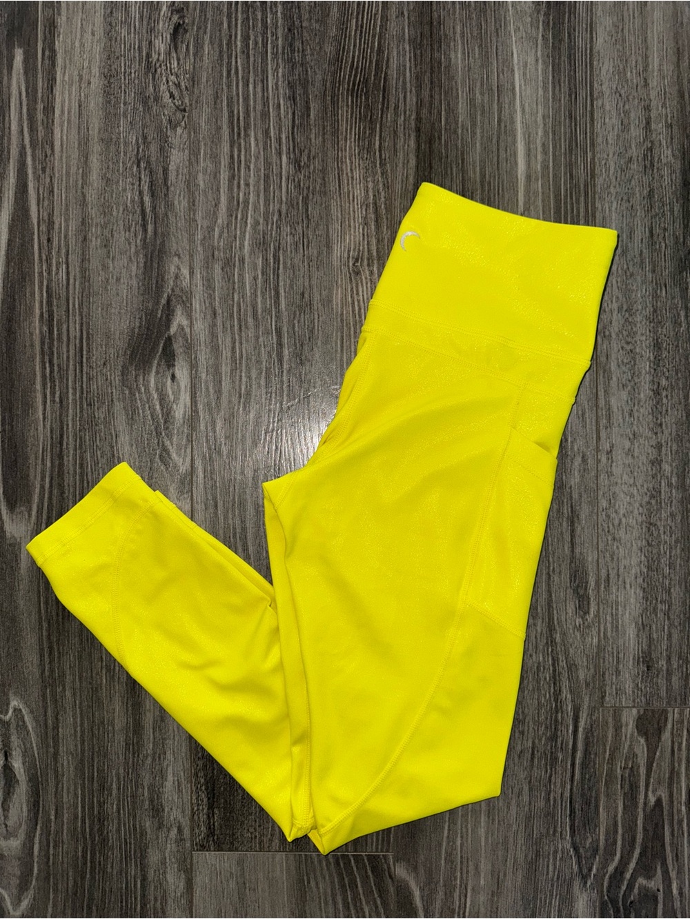 ZYIA Active Light n Tight Leggings Size 4 Bright Yellow High Rise Pocket 7/8 LNT